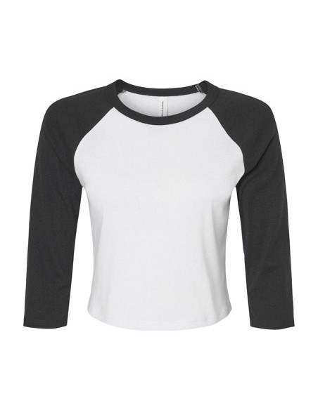 BEL-1200-Womens Micro Rib 3/4 Raglan Baby Tee 2